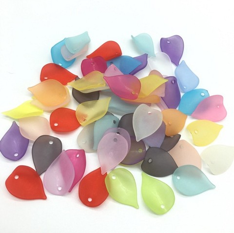 30pc/lot 20*13mm 19 Colors Acrylic Leaf Petals Flower Frosted Acrylic Spacers Beads For Wedding Earrings DIY Makeing Accessories ► Photo 1/6