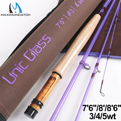 Maximumcatch Maxcatch Unic Fiberglass 3/4/5wt Fly Fishing Rod 7/8/8.6ft Fast Action Carbon Glass Fly Rod with Cordura Color ► Photo 1/6