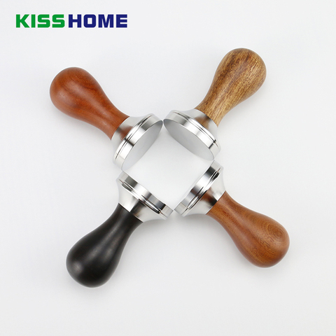 41/49/51/53/57/57.5/8/58.35mm Wooden Handle Coffee Tamper Powder Hammer Stainless Steel Base Barista Espresso Tampers ► Photo 1/6