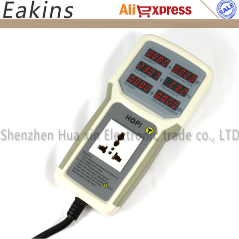 Free shipping Handheld power meter power analyzer  LED metering socket measurable current-voltage power factor PH-9800 85V-265V ► Photo 1/1