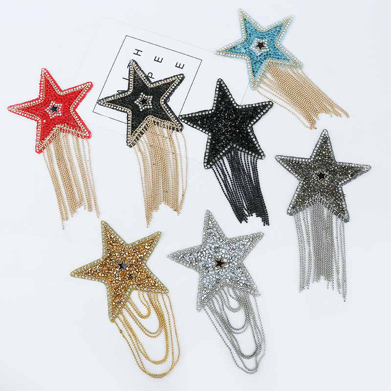 Rhinestone Garment Applique Stars Patches Iron-On Patch Clothing Stickers