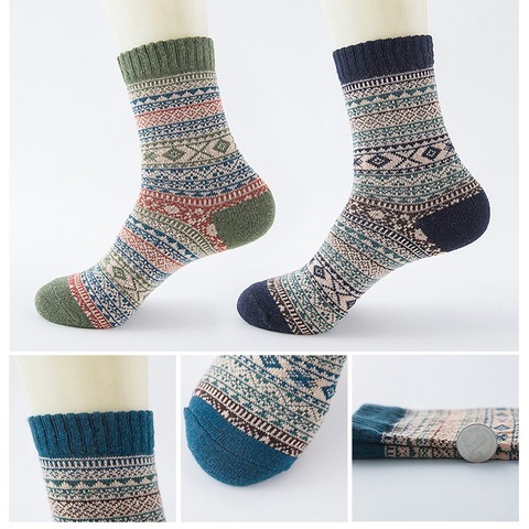 Winter Thick Warm Stripe Wool Socks Casual Calcetines Hombre Sock Business Male Socks ► Photo 1/6