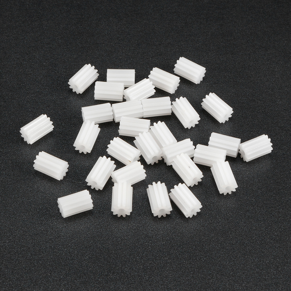 20pcs 10 Teeth 2mm Aperture 0.5 Module Bevel Shaft Plastic Gear for DIY Toy 