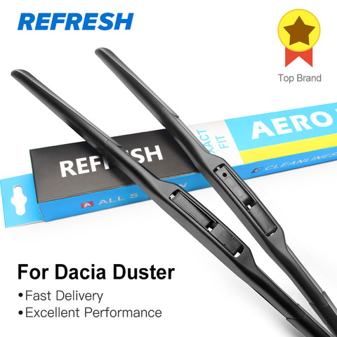 REFRESH Wiper Blades for Renault / Dacia Duster Fit Hook Arms 2009 2010 2011 2012 2013 2014 2015 2016 2017 2022 ► Photo 1/6