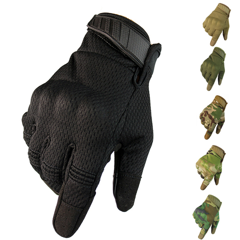 Men Breathable Full Finger Gloves Touch Screen Tactical Gloves Outdoor Sport Cycling Climbing Anti-skid Gloves ► Photo 1/6