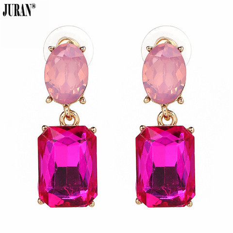 JURAN 10 Colors Shiny Crystal Dangle Earrings Brincos Charm Rhinestone Drops Earrings Fashion Wedding Earrings Jewelry ► Photo 1/6