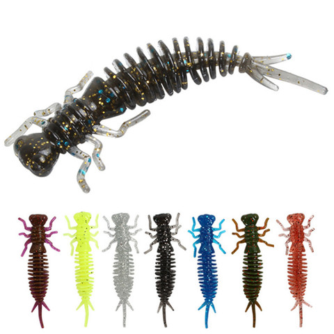 5pcs/lot Quality Larva Soft Lures 55mm 75mm 100mm Artificial Silicone Soft Bait Worm Fishing Wobblers Bass Carp Swimbaits ► Photo 1/6