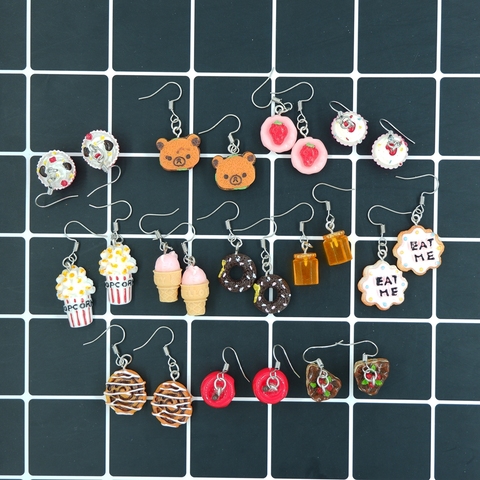 Cute Resin Cake Food Earrings drop earring candy costume trendy Style woman girl Handmade Jewelry Drop shipping ► Photo 1/6