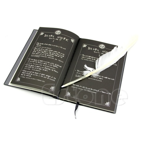 Anime Death Note Notebook Set, Leather Journal And Necklace, Feather, Pen,  Pad