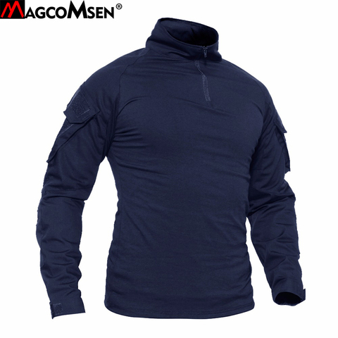 MAGCOMSEN T-shirts Men Camouflage Tactical Combat T-shirts Long Sleeve Military Army tshirts Multicam Airsoft Paintball Top Tees ► Photo 1/6