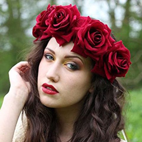 Okdeals 1PC Fashion Bohemia Style Rose Floral Headbands flower crown Hairband Wedding Hair Garland Bridal Girls Hair Acessories ► Photo 1/6