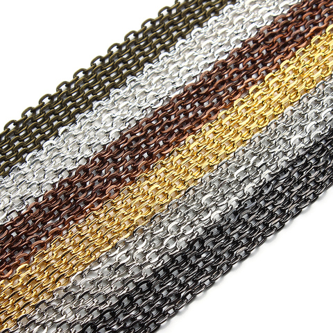 10m/lot Rhodium/Silver/Gold/Gunmetal/Antique Bronze Color Necklace Chains Brass Bulk for DIY Jewelry Making Materials F712 ► Photo 1/5