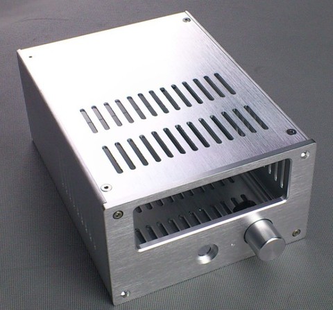 Silver All aluminum amplifier chassis / Tube amp / Pre-amplifier chassis / AMP Enclosure / case / DIY box (168*100*229mm) ► Photo 1/1