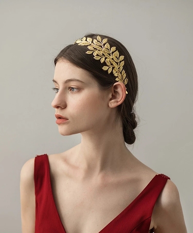 Bridal Hair Comb Greek Roman Baroque Goddess Olive Leaf Branch Headband Crown Headdress Bride Wedding Headband Jewelry. ► Photo 1/6