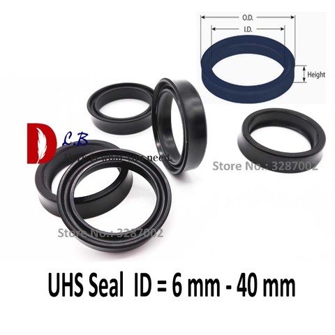 UHS NBR U CUP SEAL USH ID =6 mm-40 mm U Single Lip Hydraulic cylinder piston / rod seal U Ring Nitrile ( Buna-N) Rubber buffer ► Photo 1/2