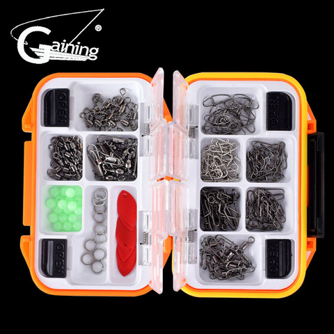 191pcs/box Fishing Accessories Kit Including Fishing Swivels Snaps Sinker Slides Luminous Beads with 12 Compartments Tackle Box ► Photo 1/6