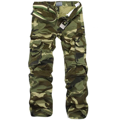 Camouflage Pants Men Multi Pocket Cotton Military Cargo Camo Pants Pantalon Homme Mens Streetwear Overalls  Army Track Trousers ► Photo 1/6