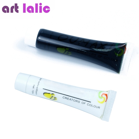 1 Tube 12ml Black/ White Nail Polish Paint 3D Fake Nails Art Tips Drawing Painting Acrylic Gel Pigment Decorations Wholesale ► Photo 1/3