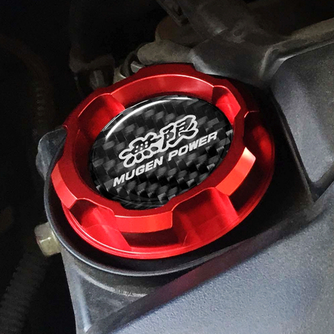 Carbon fiber logo Red Aluminum ENGINE Oil Cap For Honda Accord SI Element ACURA INTEGRA S2000 PRELUDE CRV PRELUDE Civic Fit ► Photo 1/1