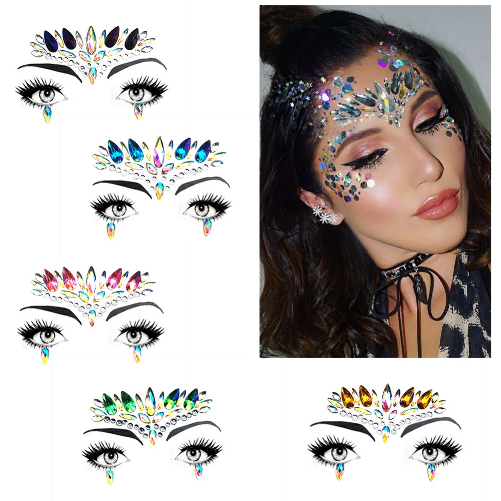 Music Festival Face Sticker Eco-Friendly Resin Rhinestone Tattoo Stickers  Face Jewels Holiday Party Dance Crystal Face Adhesive - Price history &  Review | AliExpress Seller - RondaFul Mall 