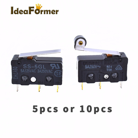 5pcs 10pcs 3D Printer Ultimaker Limit Micro Switch OMRON SS-5GL/5GL2 5A 125V 1.47N Mouse Button Fretting Part Copper wholesale ► Photo 1/6