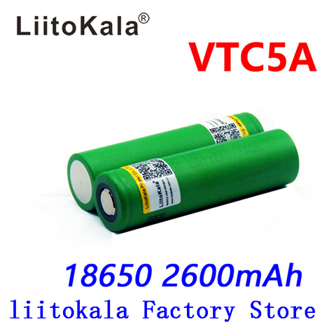Liitokala Max 40A Pulse 60A Discharge Original 3.6V 18650 US18650 VTC5A 2600mAh High Drain 40A Battery ► Photo 1/5