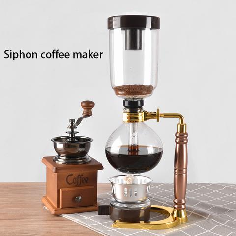 Eworld Japanese Style Siphon Coffee Maker Tea Siphon Pot Vacuum Coffeemaker Glass Type Coffee Machine Filter 3cups ► Photo 1/6