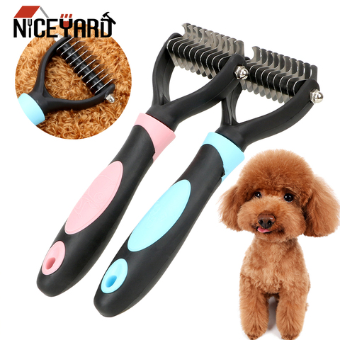 Hair Removal Comb for Dogs Cat Detangler Fur Trimming Dematting Deshedding Brush Grooming Tool For matted Long Hair Curly Pet ► Photo 1/6