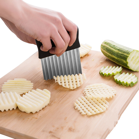 Potato Crinkle Cutter Dough Wavy Slicer Steel Kitchen Vegetable