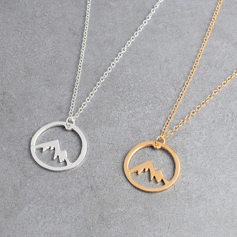 Pendant necklace Mountain necklace Mountain range charm jewelry Mountains are calling Hiking gift for her him ► Photo 1/6