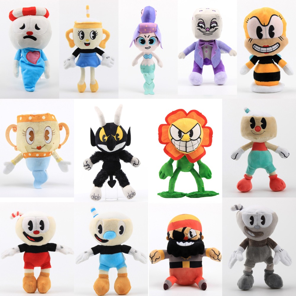 Cuphead Mugman Ghost Chalice Devil Boss King Dice Plush Figures Baby Doll Toy 