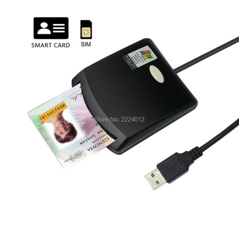 ISO7816 Contact EMV USIM SIM eID Tax on web Smart Chip Card Reader Writer Programmer + CD driver + 2PCS SLE4442 Chip Cards ► Photo 1/5