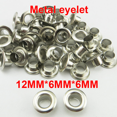 100PCS 12*6*6MM Silver METAL Button Sewing Decorative Clothes Accessory ROUND Shoes Bag Eyelet ME-025 ► Photo 1/6