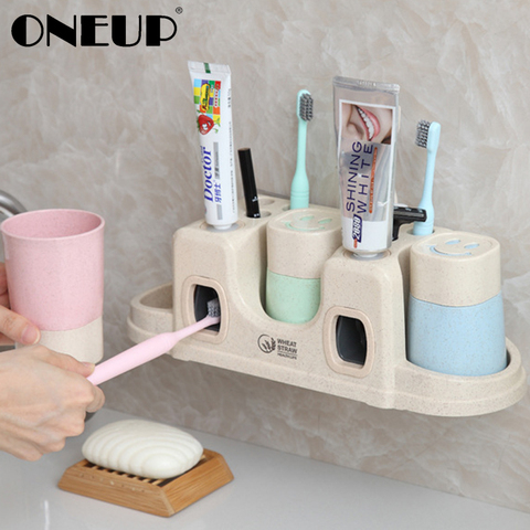 Price history & Review ONEUP Plastic Bathroom Automatic Squeezing Toothpaste Dispenser High Wall Mount Toothbrush Holder With | AliExpress Seller - ONEUP Official Store | Alitools.io