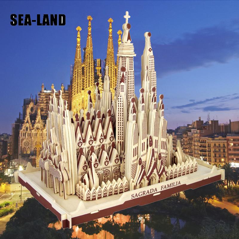 DIY Sagrada Familia 3D Paper Model Spain Architecture Puzzle Jigsaw Creative Toy 