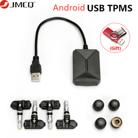 JMCQ USB Android TPMS Tire Pressure Monitoring System 116 Psi Alarm System  5V Internal External Android Navigation Car Radio ► Photo 1/6