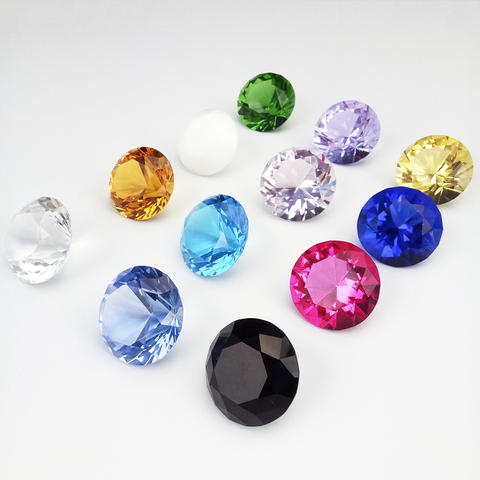 hbl Mixed Color 1pc/10ps 40mm/50mm Crystal Glass Diamond Crystal Paper Weight Christmas Decorations for Home ► Photo 1/6