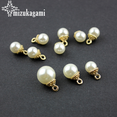 10pcs/lot 2022 8MM 10MM 12MM Imitation Pearl Crimp End Beads Charms Pendant For DIY Earrings Jewelry Making Findings Accessories ► Photo 1/2