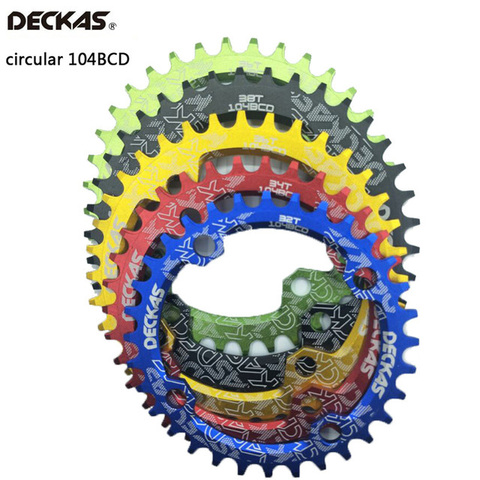 DECKAS 32/34/36/38 T round Mountain Bcd104 Bicycle Crank Aluminum Toothed Wheel Hollow Crown Proper Repair 9 S 10 S 11 S ► Photo 1/6