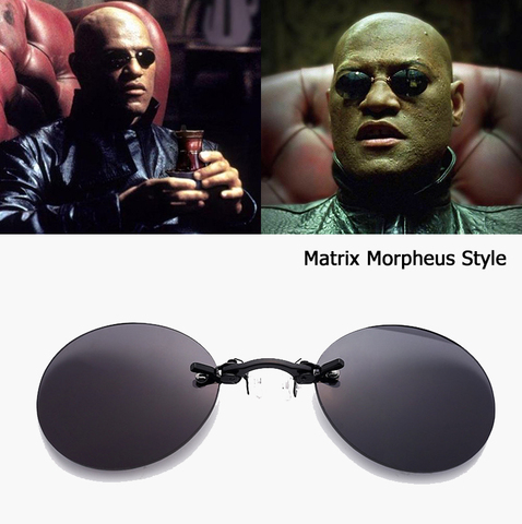 JackJad Fashion The Matrix Morpheus Style Round Rimsless Sunglasses Men Brand Design Clamp Nose Sun Glasses Oculos De Sol AB704 ► Photo 1/6