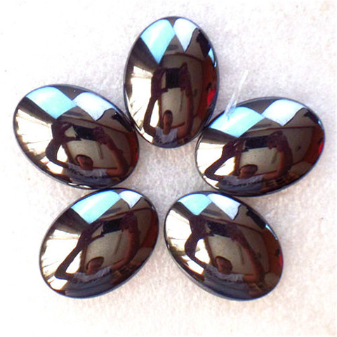 (5 pieces/lot)  Wholesale Natural Hematite Oval CAB CABOCHON 22x30mm Free Shipping Fashion Jewelry Z4759 ► Photo 1/2