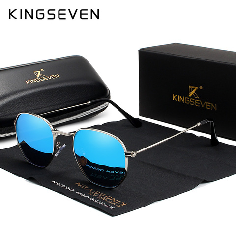 KINGSEVEN Classic Designer Round Sun glasses Female Retro Reflective Sunglasses Men Round Polarized Eyewear Oculos De Sol gafas ► Photo 1/5