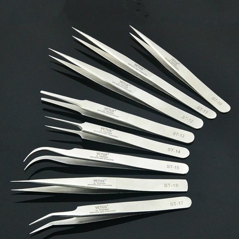 1pcs New Stainless Steel Industrial Anti-static Tweezers watchmaker Repair Tools Excellent Quality ► Photo 1/4