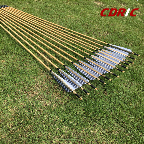 6/12/24pcs Wooden Arrows 32 inch With  Turkey Feather  For 25-70lbs Bows for Longbow Archery Shooting ► Photo 1/6