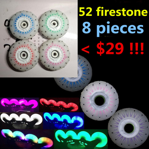 Slide KING 52 firestone Inline Skate Wheels 80mm 90A Fire Stone Spark Shine Flint Rodas for SEBA for Powerslide Roller Skates ► Photo 1/6
