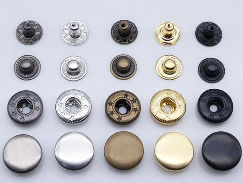 High quality Flat Shirt Clothes 12mm/15mm/17mm/20mm new Metal buttons outerwear buckle Overcoat silver snap button 10sets/lot ► Photo 1/1