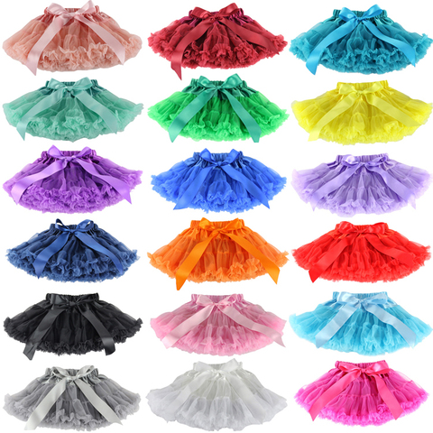 Baby Girls Chiffon Fluffy Pettiskirts Tutu Princess Party Skirts Ballet Dance Wear 12m-10t 30 Colors meisjes rok ► Photo 1/6