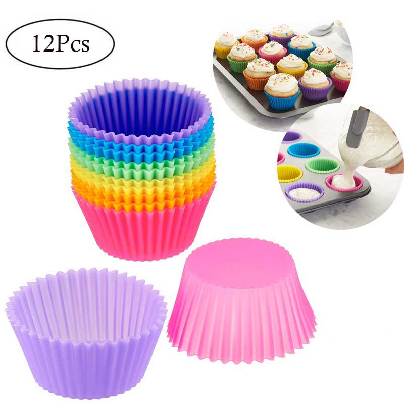 Reusable Silicone Cake Cup Muffin Cases Baking Cupcake Mold Liner Pastry Tools 
