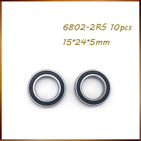 10pcs 6802 2rs ball Bearing 6802 ABEC-1 15x24x5 mm Thin Section 6802RS Ball Bearings 6802-2RS  61802 RS ► Photo 1/1