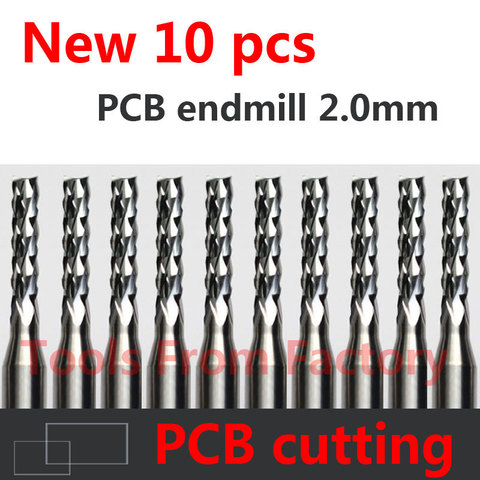 10PCS Carbide PCB CNC Engraving Bits End Milling Cutter cutting drill hole endmill 2.0mm Diameter # ST3.2.10 ► Photo 1/2